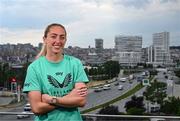 27 May 2025; Republic of Ireland's Megan Connolly poses for a portrait at their team hotel in Istanbul ahead of their UEFA Women's Nations League League B match against Türkiye on Friday. Photo by Stephen McCarthy/Sportsfile