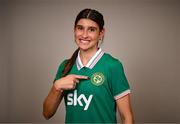27 May 2025; Republic of Ireland's Erin Healy poses for a portrait at their team hotel in Istanbul ahead of their UEFA Women's Nations League League B match against Türkiye on Friday. Photo by Stephen McCarthy/Sportsfile