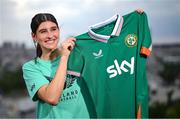 27 May 2025; Republic of Ireland's Erin Healy poses for a portrait at their team hotel in Istanbul ahead of their UEFA Women's Nations League League B match against Türkiye on Friday. Photo by Stephen McCarthy/Sportsfile