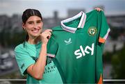27 May 2025; Republic of Ireland's Erin Healy poses for a portrait at their team hotel in Istanbul ahead of their UEFA Women's Nations League League B match against Türkiye on Friday. Photo by Stephen McCarthy/Sportsfile