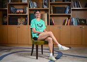 27 May 2025; Republic of Ireland's Erin Healy poses for a portrait at their team hotel in Istanbul ahead of their UEFA Women's Nations League League B match against Türkiye on Friday. Photo by Stephen McCarthy/Sportsfile