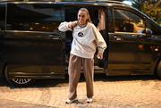 27 May 2025; Republic of Ireland and Arsenal's Katie McCabe arrives at their team hotel in Istanbul, following Arsenal's UEFA Women's Champions League Final victory, ahead of her side's UEFA Women's Nations League League B match against Türkiye on Friday. Photo by Stephen McCarthy/Sportsfile