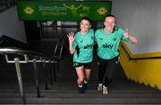 29 May 2025; Marissa Sheva, left, and goalkeeper Courtney Brosnan during a Republic of Ireland women's training session at Esenler Erok Stadium in Istanbul, Türkiye. Photo by Stephen McCarthy/Sportsfile