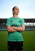 29 May 2025; Anna Patten poses for a portrait before a Republic of Ireland women's media conference at Esenler Erok Stadium in Istanbul, Türkiye. Photo by Stephen McCarthy/Sportsfile