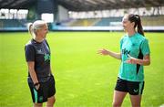 29 May 2025; Head coach Carla Ward and Anna Patten during a Republic of Ireland women's training session at Esenler Erok Stadium in Istanbul, Türkiye. Photo by Stephen McCarthy/Sportsfile