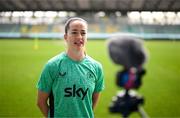 29 May 2025; Anna Patten during a Republic of Ireland women's media conference at Esenler Erok Stadium in Istanbul, Türkiye. Photo by Stephen McCarthy/Sportsfile