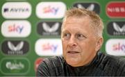 29 May 2025; Republic of Ireland head coach Heimir Hallgrimsson speaks to the media during a Republic of Ireland squad update and press conference at FAI Headquarters in Abbotstown, Dublin. Photo by Shauna Clinton/Sportsfile