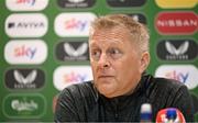 29 May 2025; Republic of Ireland head coach Heimir Hallgrimsson speaks to the media during a Republic of Ireland squad update and press conference at FAI Headquarters in Abbotstown, Dublin. Photo by Shauna Clinton/Sportsfile