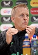 29 May 2025; Republic of Ireland head coach Heimir Hallgrimsson speaks to the media during a Republic of Ireland squad update and press conference at FAI Headquarters in Abbotstown, Dublin. Photo by Shauna Clinton/Sportsfile