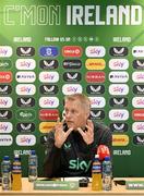 29 May 2025; Republic of Ireland head coach Heimir Hallgrimsson speaks to the media during a Republic of Ireland squad update and press conference at FAI Headquarters in Abbotstown, Dublin. Photo by Shauna Clinton/Sportsfile