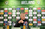 29 May 2025; Republic of Ireland head coach Heimir Hallgrimsson speaks to the media during a Republic of Ireland squad update and press conference at FAI Headquarters in Abbotstown, Dublin. Photo by Shauna Clinton/Sportsfile