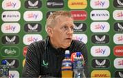 29 May 2025; Republic of Ireland head coach Heimir Hallgrimsson speaks to the media during a Republic of Ireland squad update and press conference at FAI Headquarters in Abbotstown, Dublin. Photo by Shauna Clinton/Sportsfile