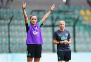 29 May 2025; Katie McCabe and head coach Carla Ward during a Republic of Ireland women's training session at Esenler Erok Stadium in Istanbul, Türkiye. Photo by Stephen McCarthy/Sportsfile