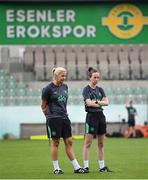 29 May 2025; Head coach Carla Ward and assistant coach Amber Whiteley during a Republic of Ireland women's training session at Esenler Erok Stadium in Istanbul, Türkiye. Photo by Stephen McCarthy/Sportsfile