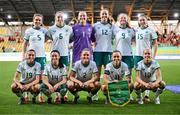 30 May 2025; The Republic of Ireland team, back row from left, Aoife Mannion, Megan Connolly, Courtney Brosnan, Anna Patten, Amber Barrett and Lucy Quinn, with front from left, Abbie Larkin, Marissa Sheva, Jessie Stapleton, Katie McCabe and Denise O'Sullivan before the UEFA Women's Nations League, League B match between Türkiye and Republic of Ireland at Esenler Stadium in Istanbul, Türkiye. Photo by Stephen McCarthy/Sportsfile