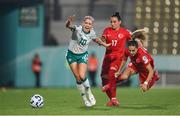 30 May 2025; Denise O’Sullivan of Republic of Ireland in action against Ilayda Civelek and Sejde Abrahamsson of Türkiye during the UEFA Women's Nations League, League B match between Türkiye and Republic of Ireland at Esenler Stadium in Istanbul, Türkiye. Photo by Stephen McCarthy/Sportsfile