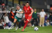 30 May 2025; Denise O’Sullivan of Republic of Ireland in action against Ilayda Civelek of Türkiye during the UEFA Women's Nations League, League B match between Türkiye and Republic of Ireland at Esenler Stadium in Istanbul, Türkiye. Photo by Stephen McCarthy/Sportsfile