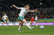 30 May 2025; Amber Barrett of Republic of Ireland has a shot on goal during the UEFA Women's Nations League, League B match between Türkiye and Republic of Ireland at Esenler Stadium in Istanbul, Türkiye. Photo by Stephen McCarthy/Sportsfile