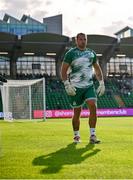 30 May 2025; Shamrock Rovers goalkeeper Lee Steacy during the warm-up before the SSE Airtricity Men's Premier Division match between Shamrock Rovers and Galway United at Tallaght Stadium in Dublin. Photo by Piaras Ó Mídheach/Sportsfile