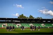 30 May 2025; Galway United players walk the pitch before the SSE Airtricity Men's Premier Division match between Shamrock Rovers and Galway United at Tallaght Stadium in Dublin. Photo by Piaras Ó Mídheach/Sportsfile
