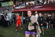 30 May 2025; Republic of Ireland goalkeeper Courtney Brosnan walks onto the pitch before the UEFA Women's Nations League, League B match between Türkiye and Republic of Ireland at Esenler Stadium in Istanbul, Türkiye. Photo by Stephen McCarthy/Sportsfile