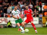 30 May 2025; Darragh Crowley of Cork City in action against Ellis Chapman of Shelbourne during the SSE Airtricity Men's Premier Division match between Cork City and Shelbourne at Turner's Cross in Cork. Photo by Michael P Ryan/Sportsfile