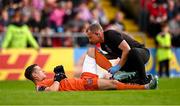 30 May 2025; Bohemians goalkeeper Kacper Chorazka receives medical treatment from Bohemians physiotherapist Danny Miller during the SSE Airtricity Men's Premier Division match between Bohemians and Derry City at Dalymount Park in Dublin. Photo by Seb Daly/Sportsfile