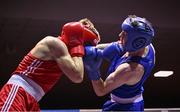 30 May 2025; Lorcan Holohan of Portlaoise BC, right, iaa Phoenix Kenny of Baldoyle BC during their bout at the 2025 National Senior Cadet Championship Finals at the National Boxing Stadium in Dublin. Photo by David Fitzgerald/Sportsfile