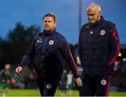 30 May 2025; Shelbourne manager Damien Duff, left, with assistant Joey O'Brien after the SSE Airtricity Men's Premier Division match between Cork City and Shelbourne at Turner's Cross in Cork. Photo by Michael P Ryan/Sportsfile