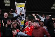 30 May 2025; Shelbourne supporters celebrate their sides first goal scored by Ali Coote during the SSE Airtricity Men's Premier Division match between Cork City and Shelbourne at Turner's Cross in Cork. Photo by Michael P Ryan/Sportsfile