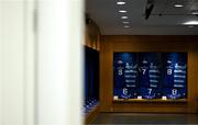 31 May 2025; The jerseys of Ryan Baird, Josh van der Flier and captain Jack Conan in the Leinster dressingroom before the United Rugby Championship quarter-final match between Leinster and Scarlets at the Aviva Stadium in Dublin. Photo by Brendan Moran/Sportsfile