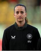 30 May 2025; Anna Patten of Republic of Ireland stands for the playing of the National Anthem before the UEFA Women's Nations League, League B match between Türkiye and Republic of Ireland at Esenler Stadium in Istanbul, Türkiye. Photo by Stephen McCarthy/Sportsfile