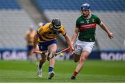 31 May 2025; Conor Mulry of Roscommon in action against Eoghan Collins of Mayo during the Nickey Rackard Cup final match between Mayo and Roscommon at Croke Park in Dublin. Photo by Stephen Marken/Sportsfile