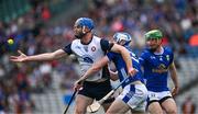 31 May 2025; Johnny Glynn of New York in action against Enda Shalvey of Cavan during the Lory Meagher Cup final match between Cavan and New York at Croke Park in Dublin. Photo by Stephen Marken/Sportsfile