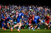 31 May 2025; Supporters watch on during the United Rugby Championship quarter-final match between Leinster and Scarlets at the Aviva Stadium in Dublin. Photo by Tyler Miller/Sportsfile