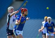 31 May 2025; Sean Keating of Cavan in action against Eanna Barry of New York during the Lory Meagher Cup final match between Cavan and New York at Croke Park in Dublin. Photo by Stephen Marken/Sportsfile