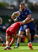 31 May 2025; RG Snyman of Leinster in action against Ioan Lloyd of Scarlets during the United Rugby Championship quarter-final match between Leinster and Scarlets at the Aviva Stadium in Dublin. Photo by Seb Daly/Sportsfile