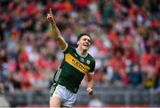 31 May 2025; David Clifford of Kerry celebrates after scoring his side's first goal during the GAA Football All-Ireland Senior Championship Round 2 match between Cork and Kerry at SuperValu Páirc Uí Chaoimh in Cork. Photo by David Fitzgerald/Sportsfile