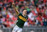31 May 2025; David Clifford of Kerry celebrates after scoring his side's first goal during the GAA Football All-Ireland Senior Championship Round 2 match between Cork and Kerry at SuperValu Páirc Uí Chaoimh in Cork. Photo by David Fitzgerald/Sportsfile