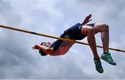 31 May 2025; Darragh Kelly of Clarin College Athenry, Galway, competes in the Senior Boys High Jump during the 123.ie All-Ireland Schools Track and Field Championships at Tullamore Harriers Athletics Club in Offaly. Photo by Shauna Clinton/Sportsfile