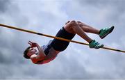 31 May 2025; Darragh Kelly of Clarin College Athenry, Galway, competes in the Senior Boys High Jump during the 123.ie All-Ireland Schools Track and Field Championships at Tullamore Harriers Athletics Club in Offaly. Photo by Shauna Clinton/Sportsfile