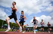 31 May 2025; Harry McKenzie of Enniskillen Royal GS, Fermanagh, on his way to winning the Inter Boys 3000m during the 123.ie All-Ireland Schools Track and Field Championships at Tullamore Harriers Athletics Club in Offaly. Photo by Shauna Clinton/Sportsfile
