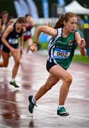 31 May 2025; Orla Miney of Moyne Community School, Longford, takes off at the starting line of the Inter Girls 800m during the 123.ie All-Ireland Schools Track and Field Championships at Tullamore Harriers Athletics Club in Offaly. Photo by Shauna Clinton/Sportsfile
