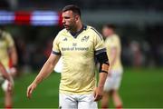 31 May 2025; Munster captain Tadhg Beirne warms up before the United Rugby Championship quarter-final match between Hollywoodbets Sharks and Munster at Kings Park Stadium in Durban, South Africa. Photo by Shaun Roy/Sportsfile