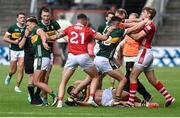 31 May 2025; Players from both sides tussle at half time during the GAA Football All-Ireland Senior Championship Round 2 match between Cork and Kerry at SuperValu Páirc Uí Chaoimh in Cork. Photo by David Fitzgerald/Sportsfile
