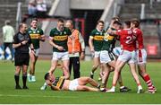 31 May 2025; Players from both sides tussle at half time during the GAA Football All-Ireland Senior Championship Round 2 match between Cork and Kerry at SuperValu Páirc Uí Chaoimh in Cork. Photo by David Fitzgerald/Sportsfile