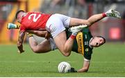 31 May 2025; Paul Geaney of Kerry in action against Seán Walsh of Cork during the GAA Football All-Ireland Senior Championship Round 2 match between Cork and Kerry at SuperValu Páirc Uí Chaoimh in Cork. Photo by David Fitzgerald/Sportsfile