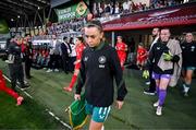 30 May 2025; Republic of Ireland captain Katie McCabe walks onto the pitch before the UEFA Women's Nations League, League B match between Türkiye and Republic of Ireland at Esenler Stadium in Istanbul, Türkiye. Photo by Stephen McCarthy/Sportsfile