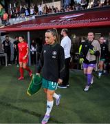 30 May 2025; Republic of Ireland captain Katie McCabe walks onto the pitch before the UEFA Women's Nations League, League B match between Türkiye and Republic of Ireland at Esenler Stadium in Istanbul, Türkiye. Photo by Stephen McCarthy/Sportsfile