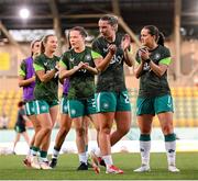 30 May 2025; Saoirse Noonan and Republic of Ireland team-mates before the UEFA Women's Nations League, League B match between Türkiye and Republic of Ireland at Esenler Stadium in Istanbul, Türkiye. Photo by Stephen McCarthy/Sportsfile